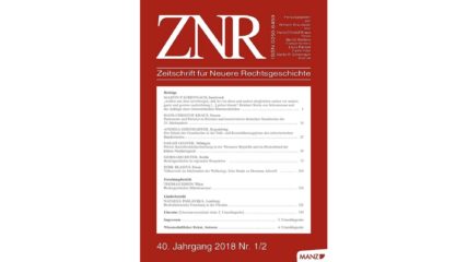 Zur Seite: Zeitschrift für Neuere Rechtsgeschichte (ZNR)