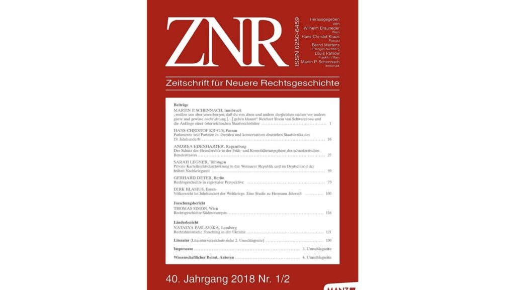 Zeitschrift für Neuere Rechtsgeschichte (ZNR)